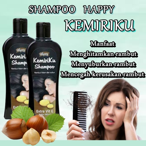 Sampo penghilang uban mencegah ketome dan rambut rontok Happy Kemiriku Shampo kemiri ASLI BPOM