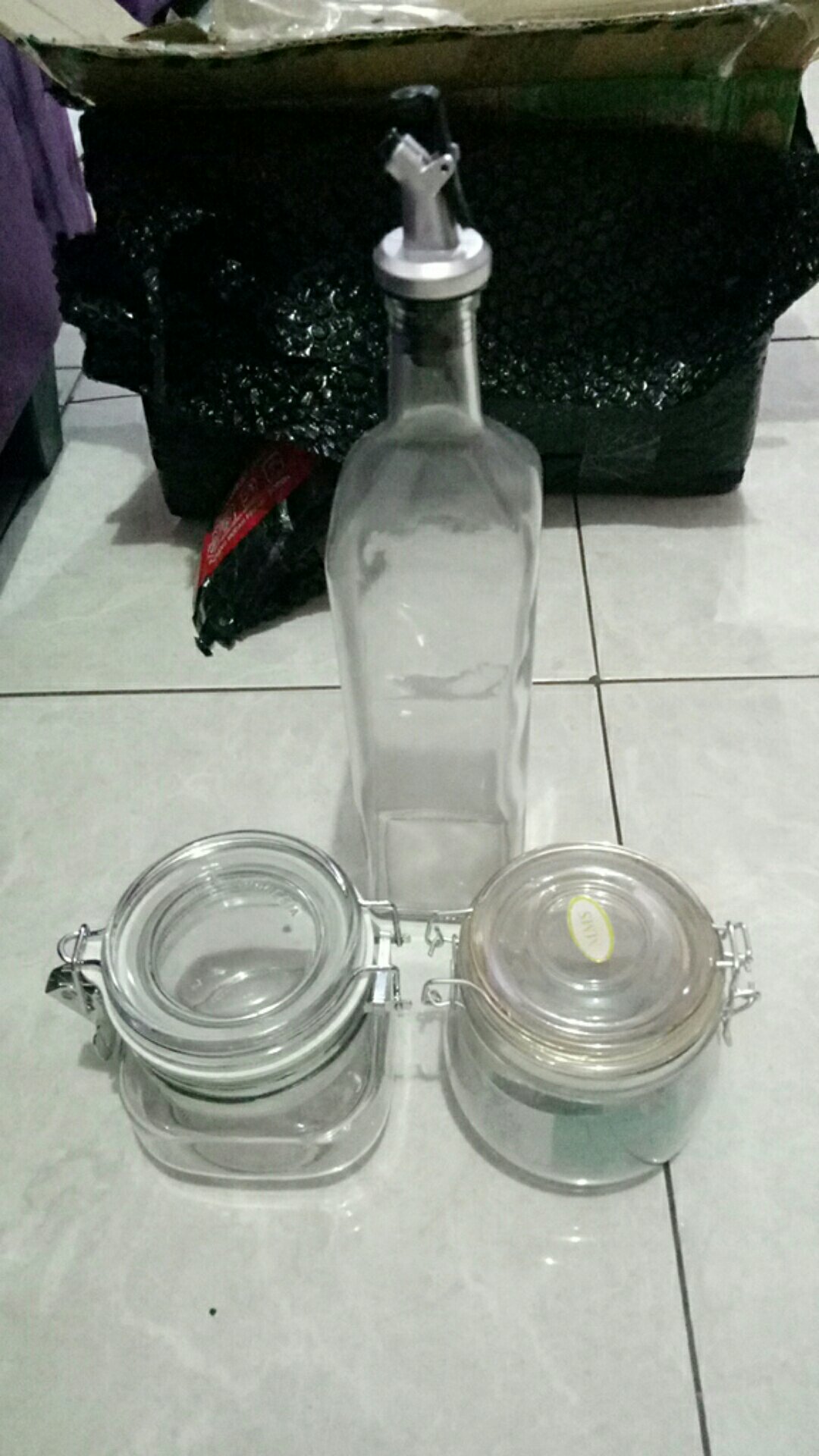 Hermetico Jar 500 Ml Tutup Warna | Toples Kaca Tutup Kait | Jar Kaca