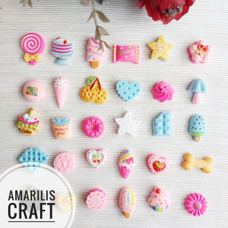 [10pcs] Resin Clay - Cake &amp; Cookies