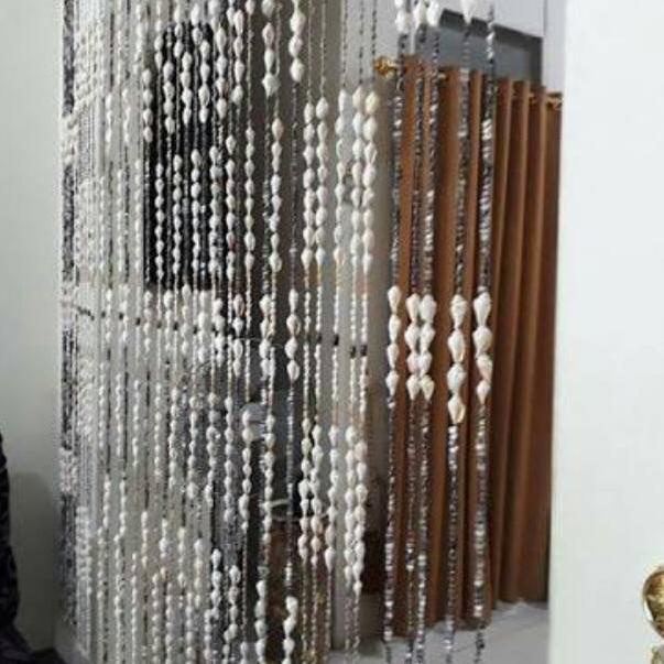 [KODE W6755] tirai kerang laut isi 19/20 rantai/,hiasan pintu kamar