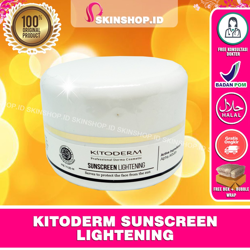 Kitoderm Sunscreen Lightening Cream 10gr Original / Krim Tabir Surya Pencerah BPOM Aman KT0101106