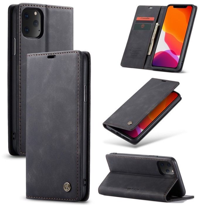 IPHONE 11 PRO MAX - 11 Pro - 11 LEATHER FLIP WALLET CASE DOMPET MAGNETIC COVER STANDING