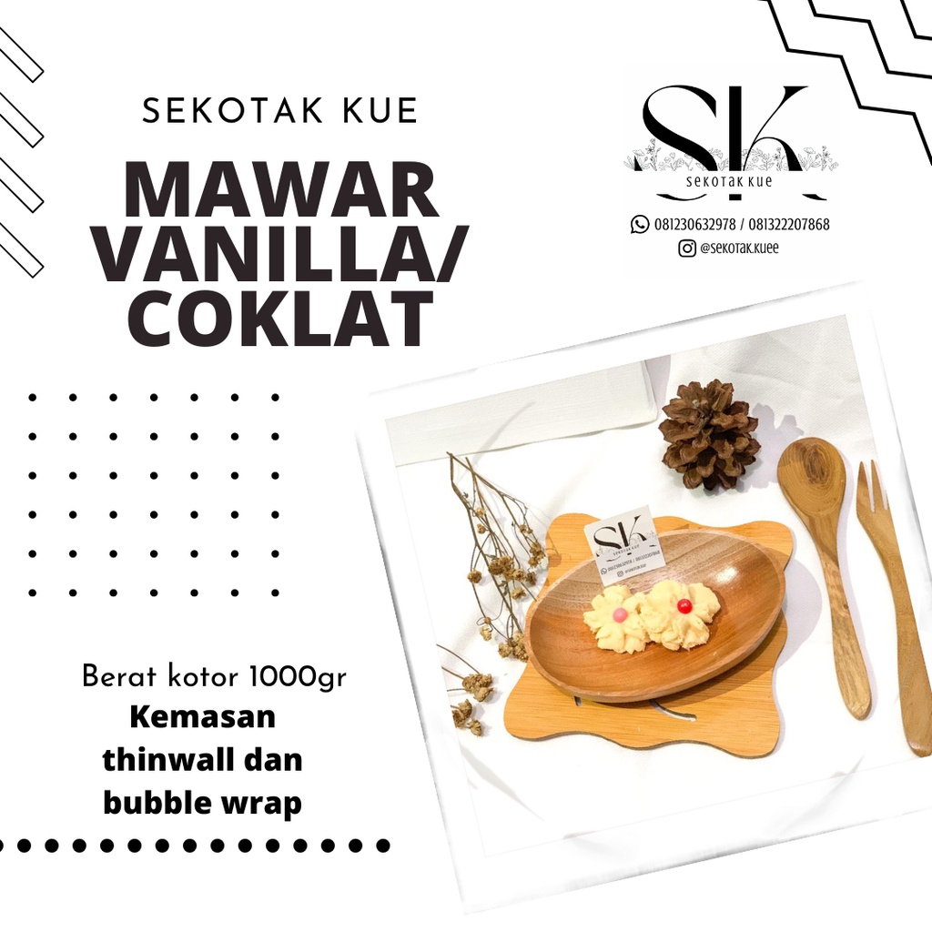 

Sekotak Kue Semprit Mawar Vanilla dan Chocolate