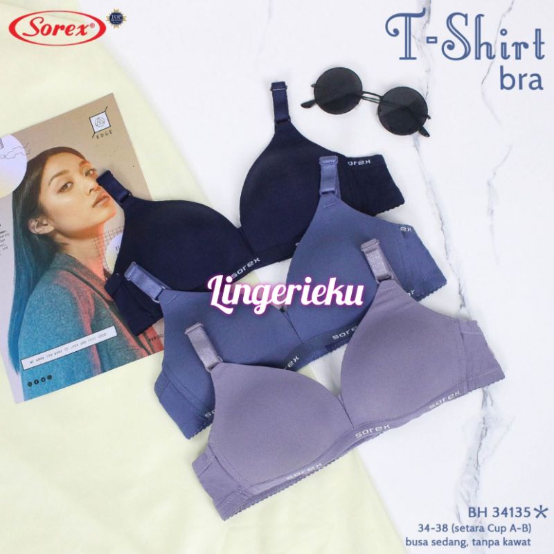 Sorex 34135 BH Bra Wanita Super Nyaman T Shirt Tanpa Kawat Busa Tipis