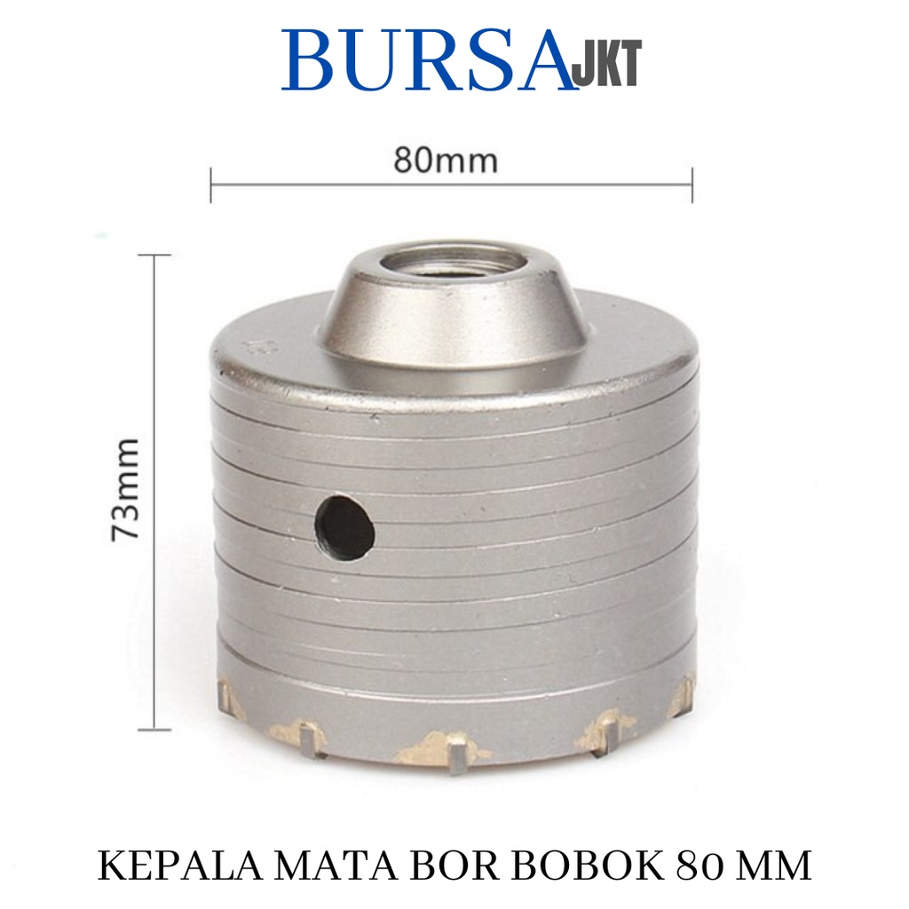 MATA BOR SET LUBANG HOLESAW 30 - 80 MM + KONEKTOR HOLLOW CORE SDS PLUS 110 MM