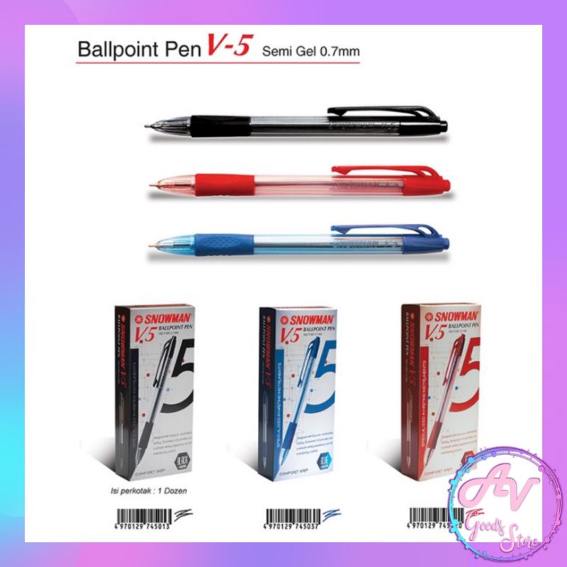 

ballpoint / pulpen / pena / 1Pcs Pulpen Snowman V5 ECER
