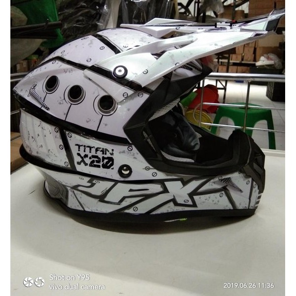 Helm cross Jpx X20 Pearls putih