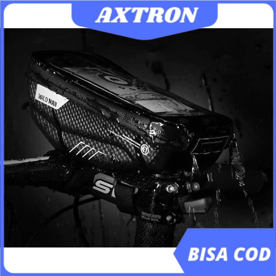 WILD MAN Tas Sepeda Smartphone Case Handlebar Waterproof 1L ATAU Bike Waterproof Bag 1L Smartphone T