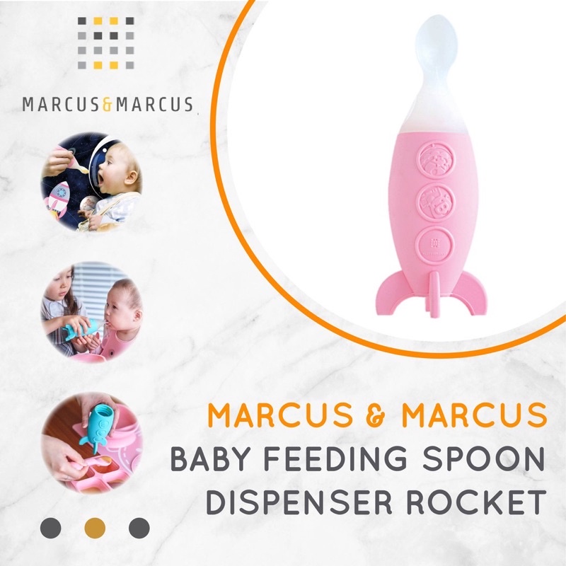 Marcus &amp; marcus baby feeding spoon dispenser rocket - sendok mpasi bayi