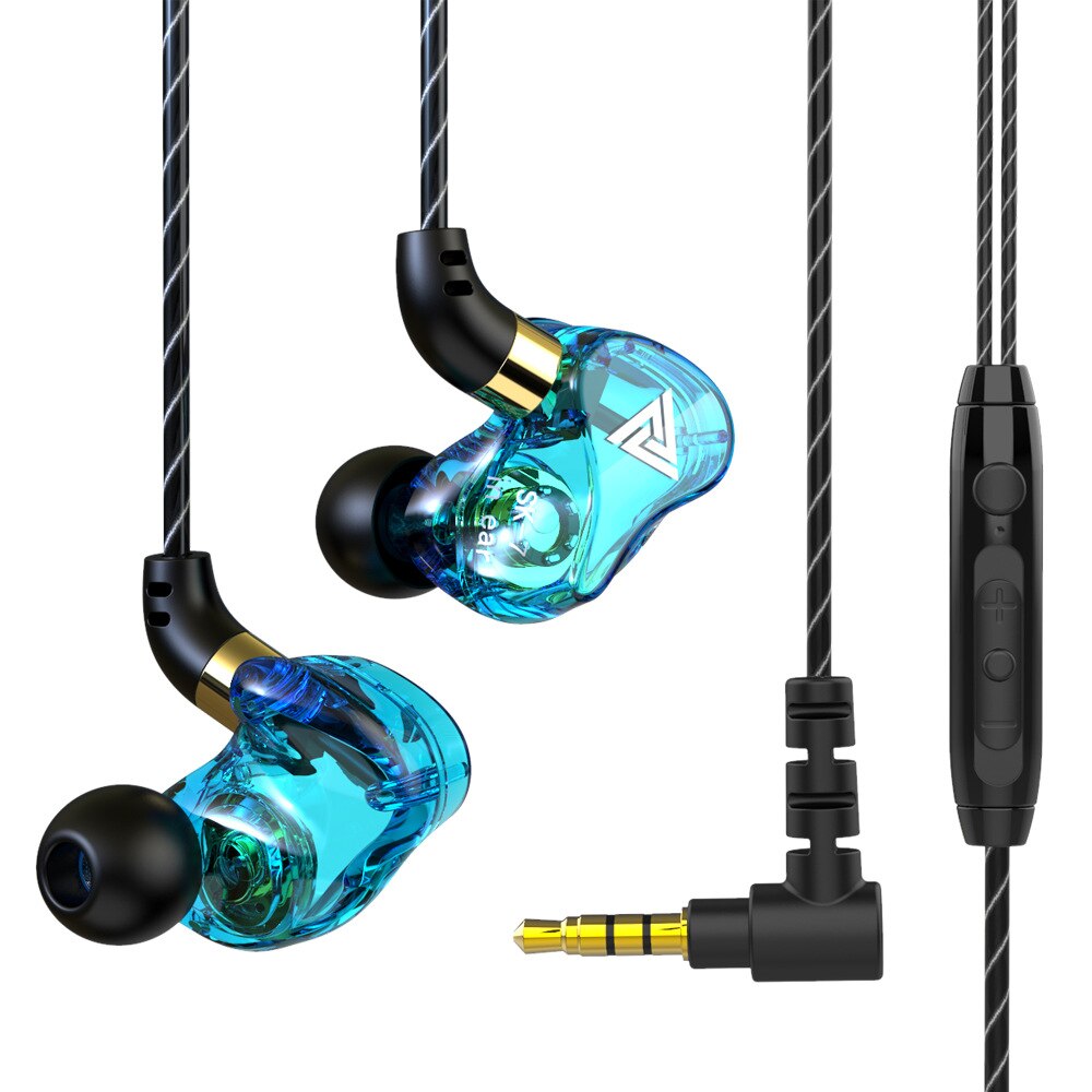 Qkz Sk7 Headset In-Ear Heavy Bass Stereo Dengan Mikropon + Plug 3.5mm Untuk Olahraga