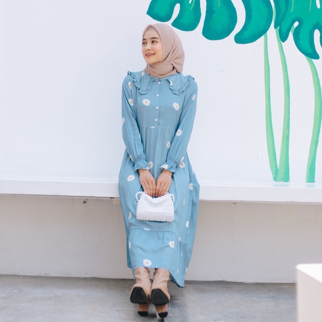 (RPA) ALL MIDI DAILY GAMIS BUSUI DRESS RAYON UNIQLO