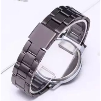 Jam Tangan Couple Romantic STEEL (Harga Sepasang) Korean Style Fashion Watch Cowo Cewe Kulit