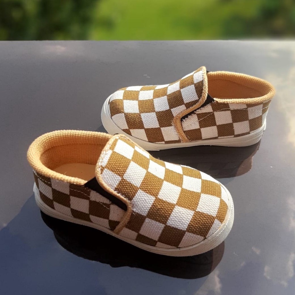 VINANDOZ SOL05 Sepatu Slip On Anak Motif Catur Umur 1 2 3 thn - Kanvas