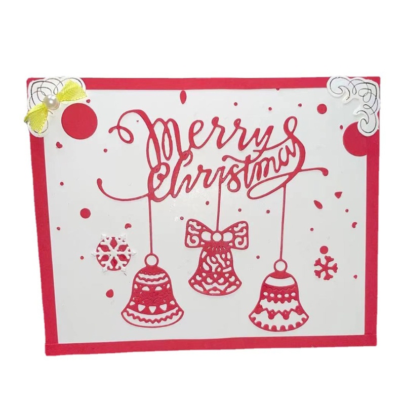 Cetakan Stensil Cutting Dies Motif Lonceng Natal Bahan Metal Untuk Scrapbook / Craft DIY / Kartu