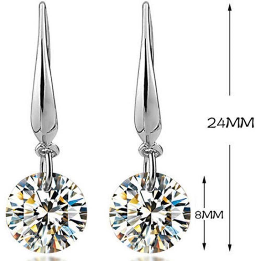 Timekey Anting Tusuk Sterling Silver 925 Hias Kristal Berlian Imitasi Untuk Wanita A4K4