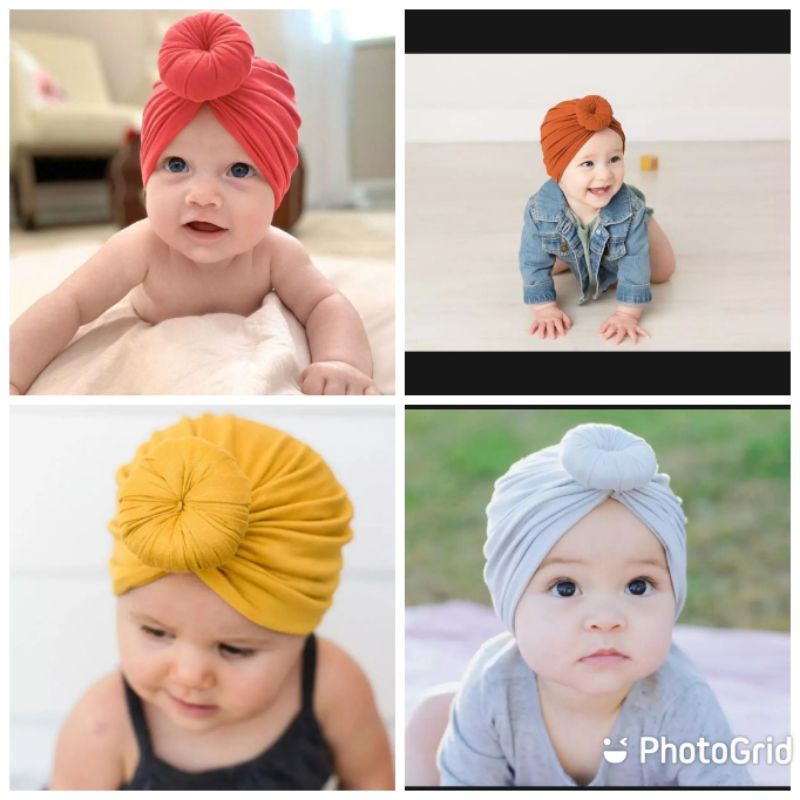 turban Donat anak bayi perempuan Usia 0 - 3 Tahun | ciput baby new born 6 - 2 thn | bandana Baby Girl newborn import Premium lucu 1 - 5 Bulan