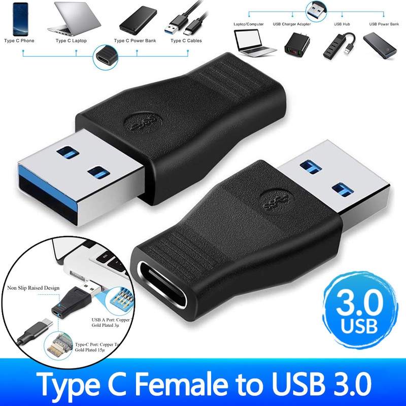 1 Pak Adaptor Otg USB 3.1 Tipe C Female Ke USB 3.0 A Male Untuk Sinkronisasi Data Dan Charging