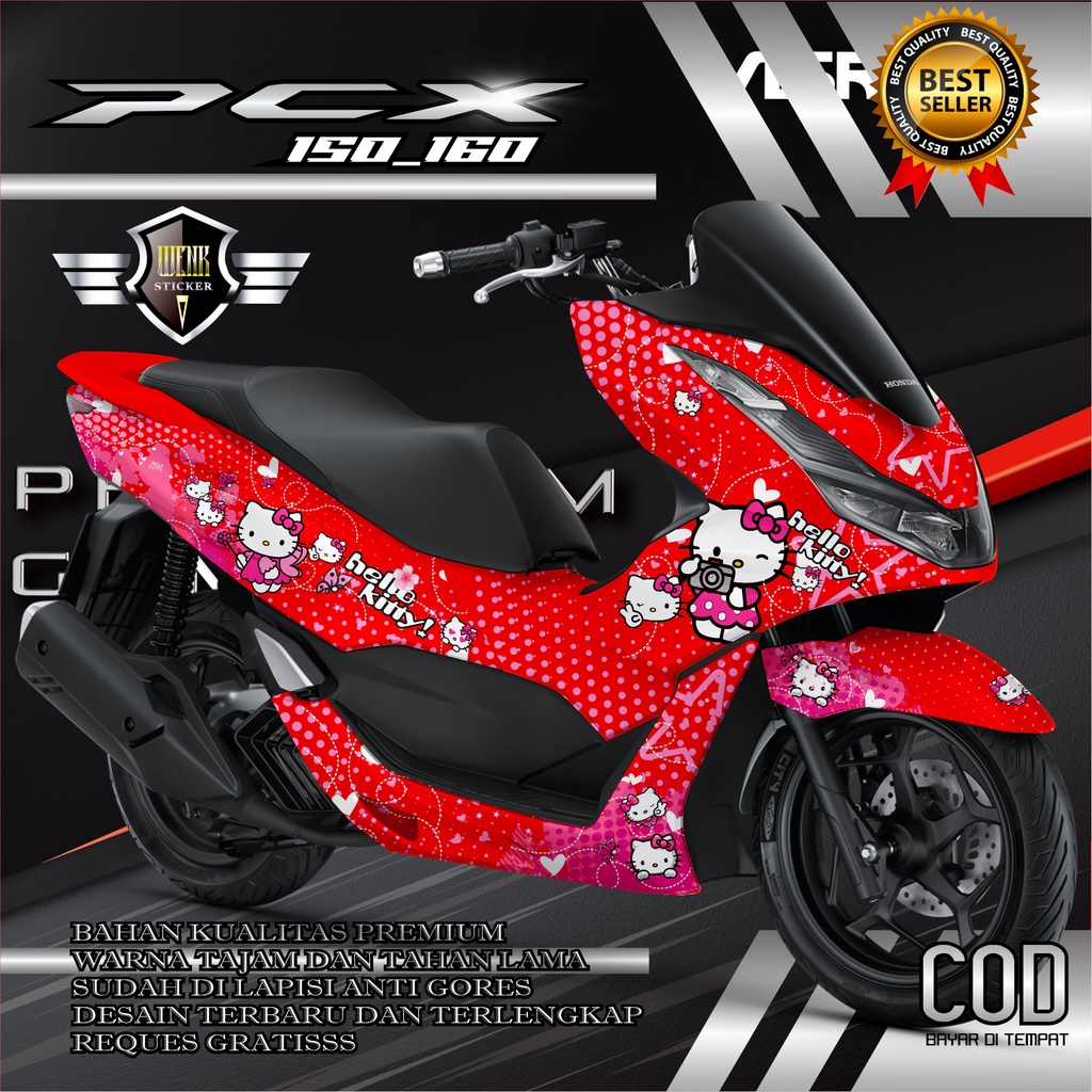 DECAL STICKER PCX 150_160 Desain HELLO KITTY