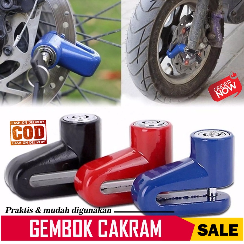 PROMO MURAH - BISA COD - Kunci Gembok Cakram Pengaman Tambahan Motor Anti Maling - Kunci Gembok Stang Anti Maling Random