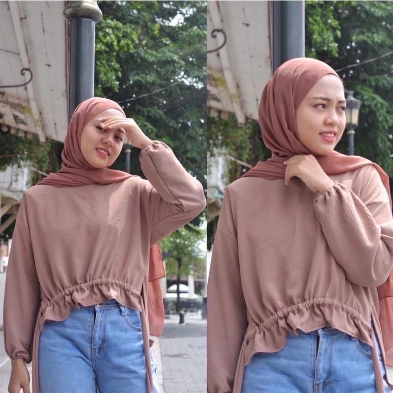 1KG MUAT 5PCS | SORELLA BLOUSE SERUT AIRFLOW CRINKLE HITS OOTD SELEBGRAM FASHION GROSIR WANITA TERBEST SELLER