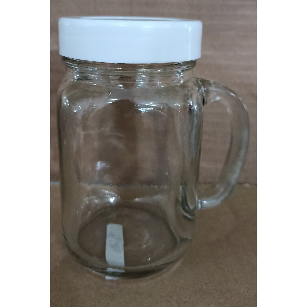 Gelas Jar Kaca / Gelas Teh / Gelas Mug / Drink Jar+Tutup Diameter 7 cm