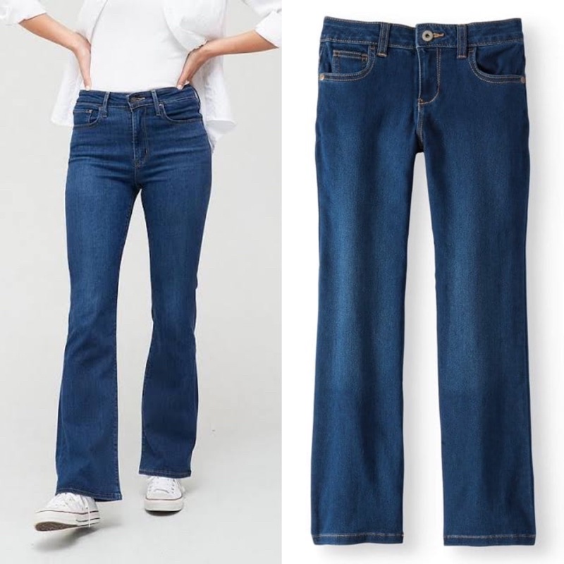 Celana Jeans panjang Bootcut / Cutbray perempuan anak-dewasa 5-16 Tahun Faded Glory