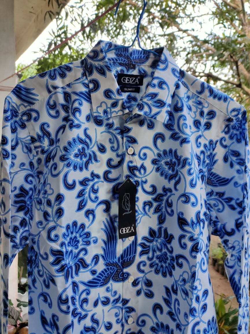 Odza Batik Pria Baju Kemeja Batik Baju Lengan Panjang Pria Kemeja Slim Fit Baju Fashion