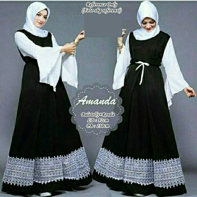 Gamis syari Amanda Dress Black
