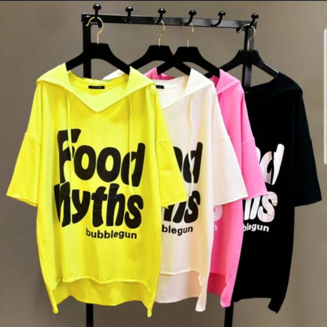Kaos Hoodie Wanita Model Kpop Food Myths
