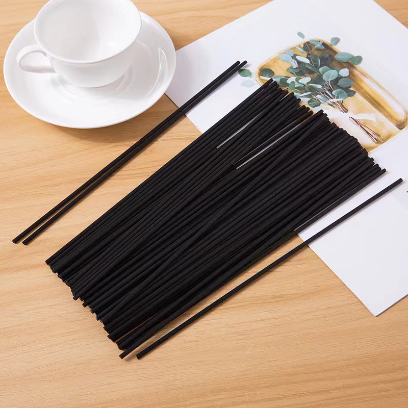 Home Reed Diffuser Fiber Stick Hitam & Putih 3mm x 20cm-Hitam
