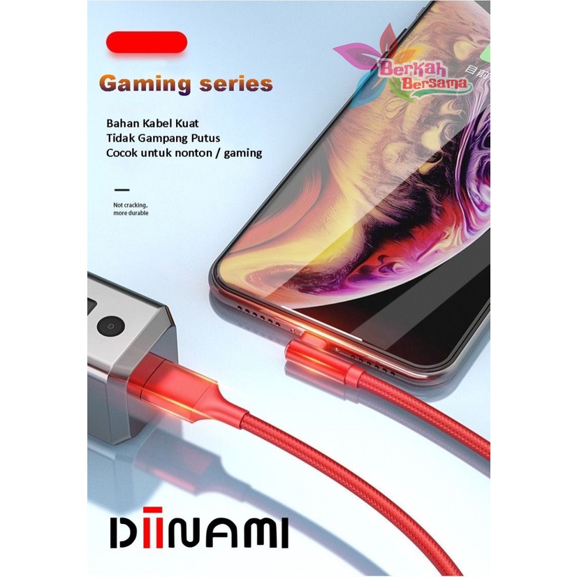 DIINAMI M18 kabel Cable Data GAMING fast Charging Kabel Data Micro , iphone , tipe c USB QC3.0 3 Amper bahan tebal BB6439