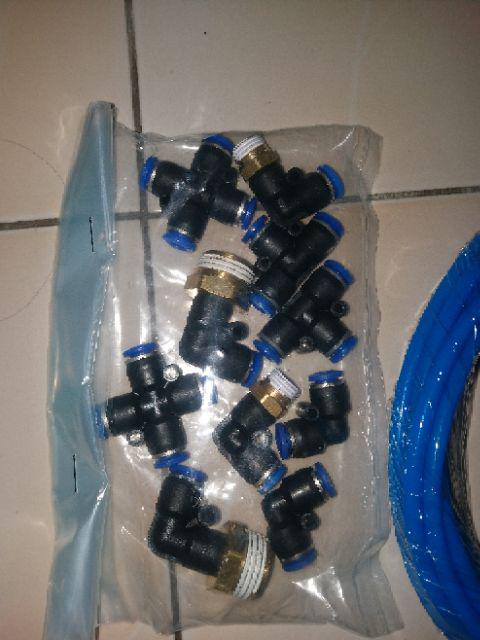 Pneumatic Fitting Quick Connector 4 Way 5 Way Arah Cabang Splitter Selang Push In 6mm 8mm Slip Lock