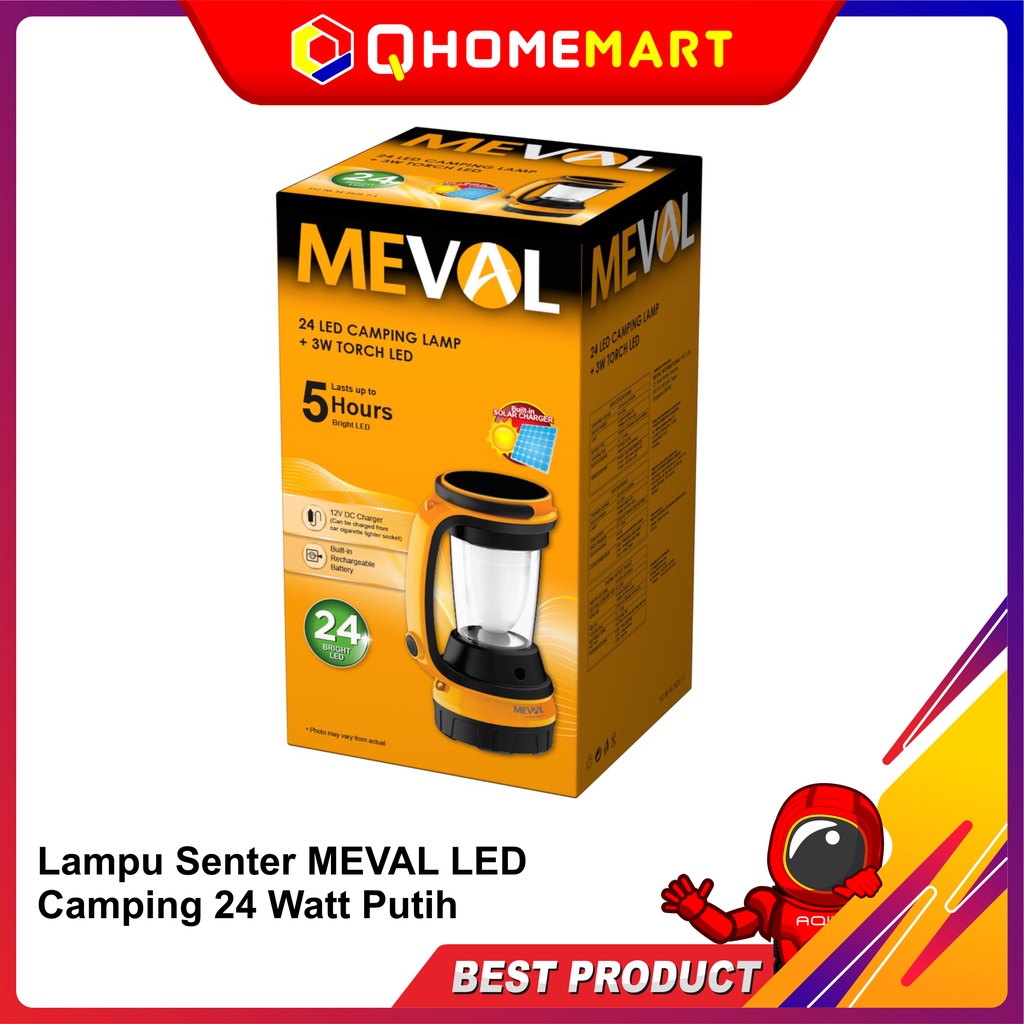 Lampu Senter MEVAL LED Camping 24 Watt Putih