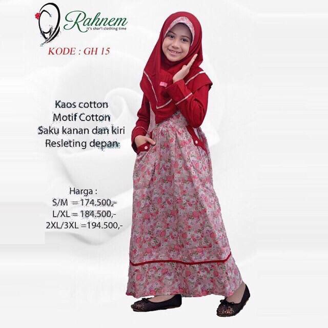 Gamis Anak Rahnem Gamis Anak Tanggung/Setelan anak Tanggung/ Gamis Katun Anak Tanggung