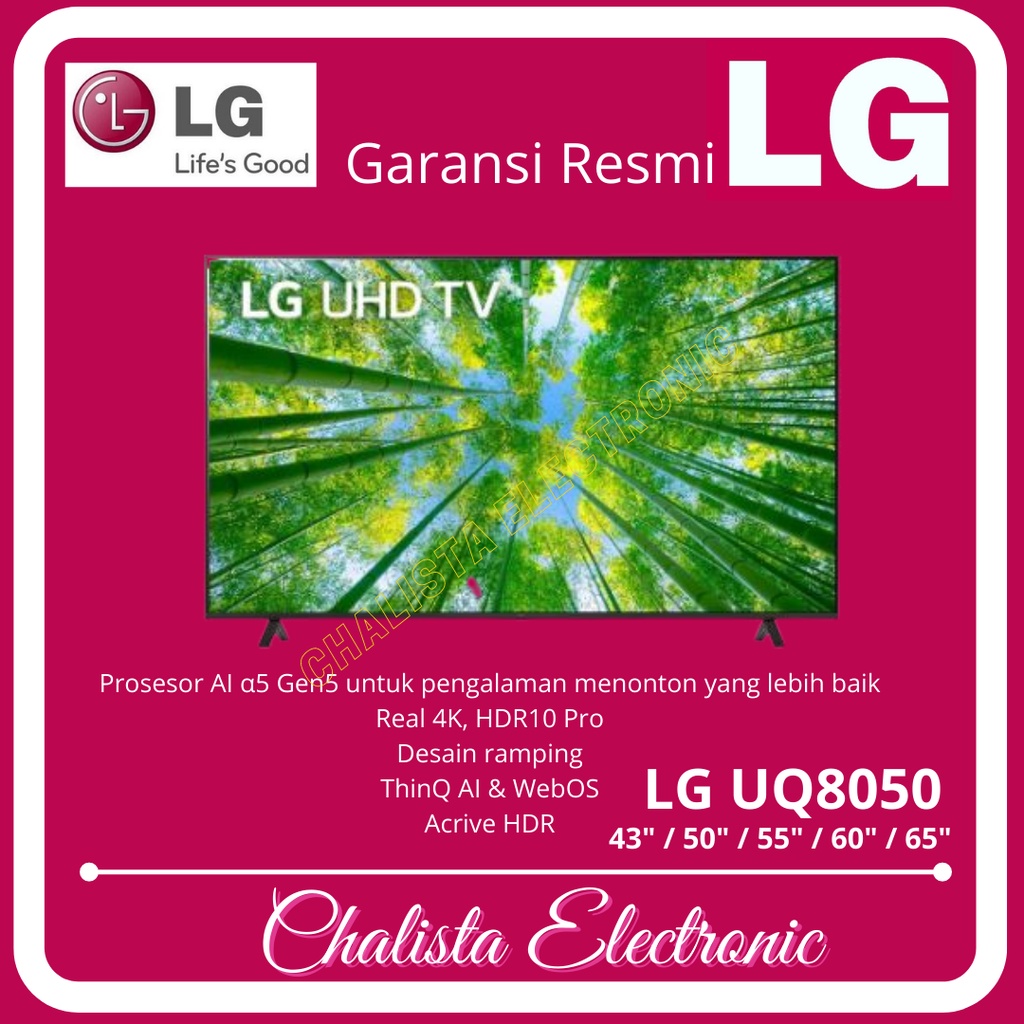 LG LED TV 43 inchi 43UQ8050 UHD Smart TV 43UQ8050PSB 4K 43UQ80 (2022)