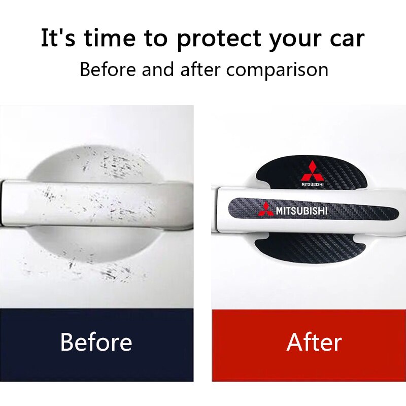 Stiker Handle Pintu Mobil Untuk Mitsubishi Pajero ASX Colt Canter Challenger Outlander Lancer 9 Carisma Mirage