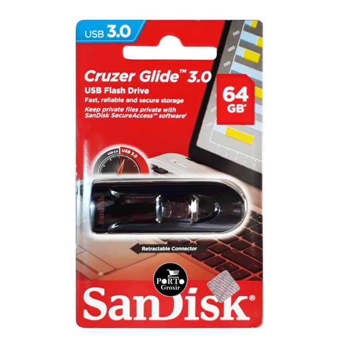 SanDisk Flashdisk USB 3.0 Cruzer Glide CZ600 - 64GB / USB FLASH DRIVE 64GB