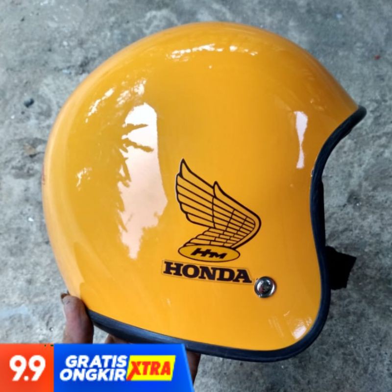 Helm honda c70 jadul retro helm vintage - helm c70 honda kuning