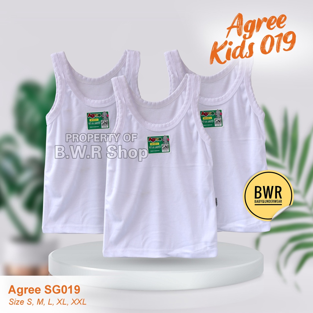 Singlet Agree Kids SG019 / Singlet Putih Pakaian Kaos Dalam Anak Singlet Agree Sg 019 | Bwr