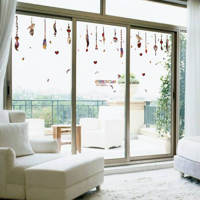 RELIZA WALLSTICKER 60X90 DREAMCATCHER HANGING BIRD FEATHER WALL STICKER DINDING SK9177