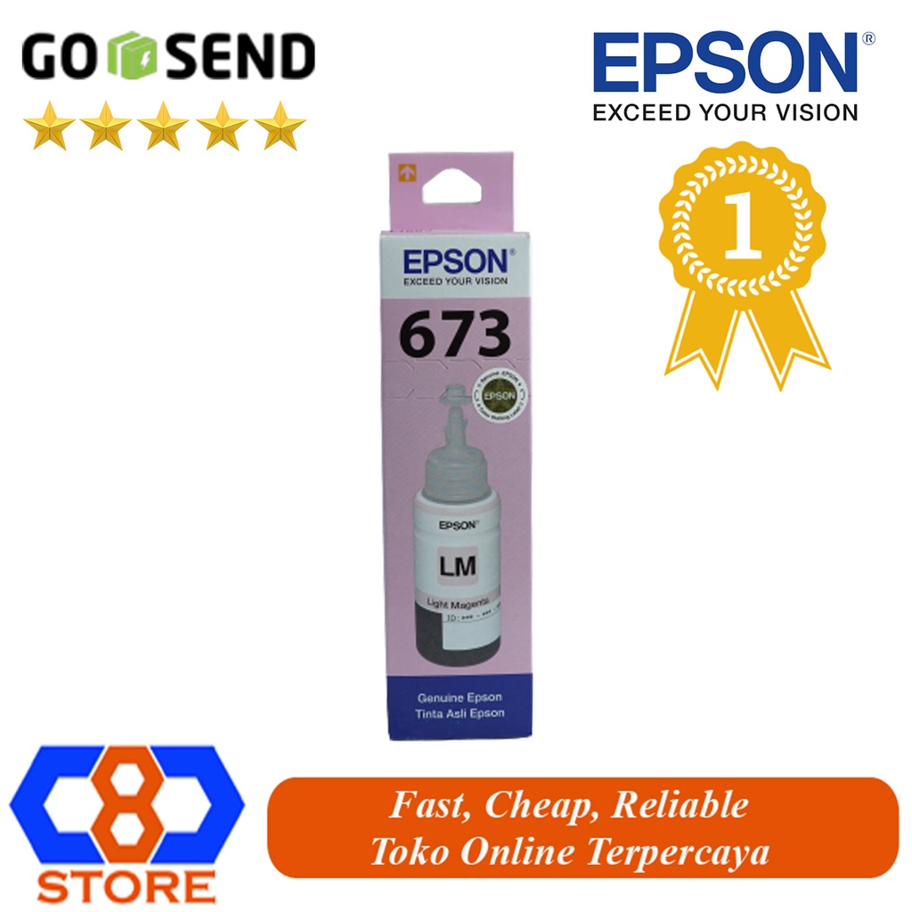 TINTA EPSON L800 L805 L850 673 T6736 LIGHT MAGENTA ORIGINAL