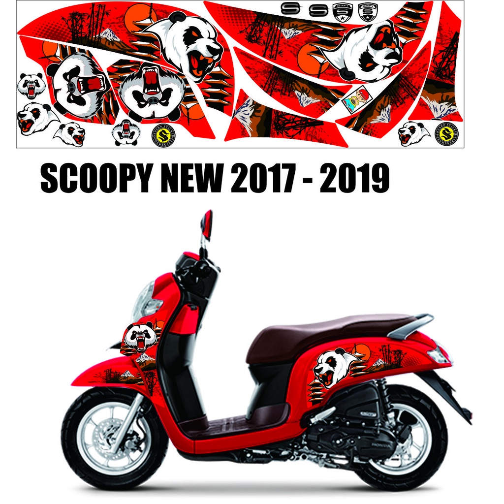 SCOOPY MOTIF NEW 2017-2019 VARIASI MOTIF STRIPING NEW SCOOPY MERAH