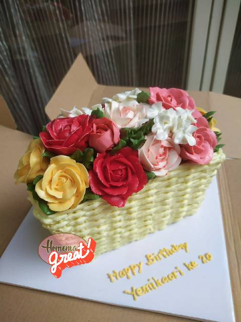 

Flower cake / Kue ulang tahun model keranjang bunga