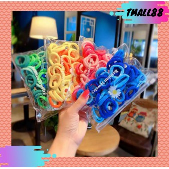 ♥TMALL88♥ Ikat Rambut Anak Ikat Rambut Wanita Korea / Ikat Rambut Donat Isi 50 pcs / FREE POUCH