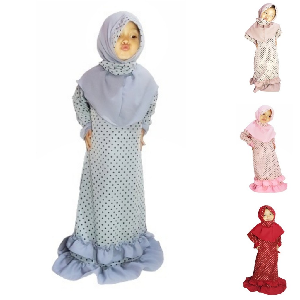 Gamis Anak Perempuan Baju Muslim Anak Perempuan Motif Lucu Usia 2-12 Tahun