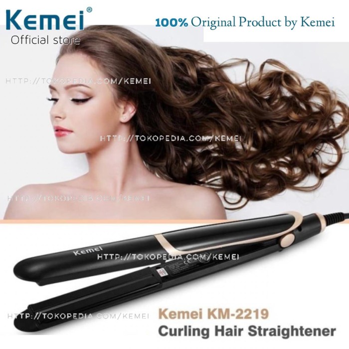Kemei KM 2219 Catok Rambut Infrared Hair Straightener Catokan 2 In 1(U0Z2) TERMURAH Catok profesiona