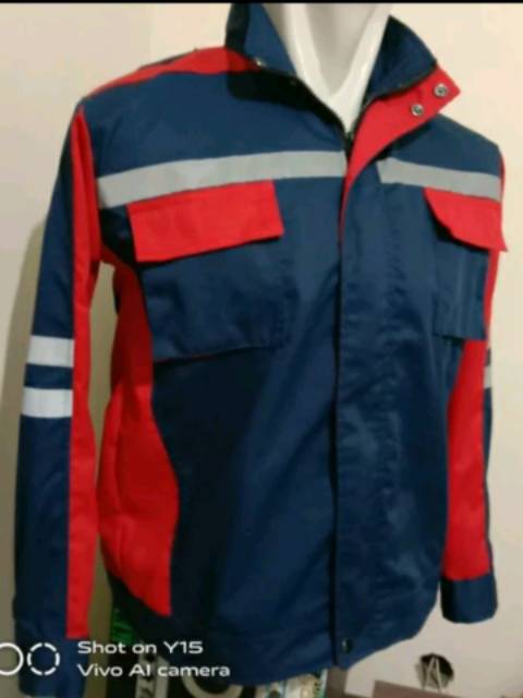 SERAGAM BAJU SAFETY SEMI JAKET MERAH DONGKER