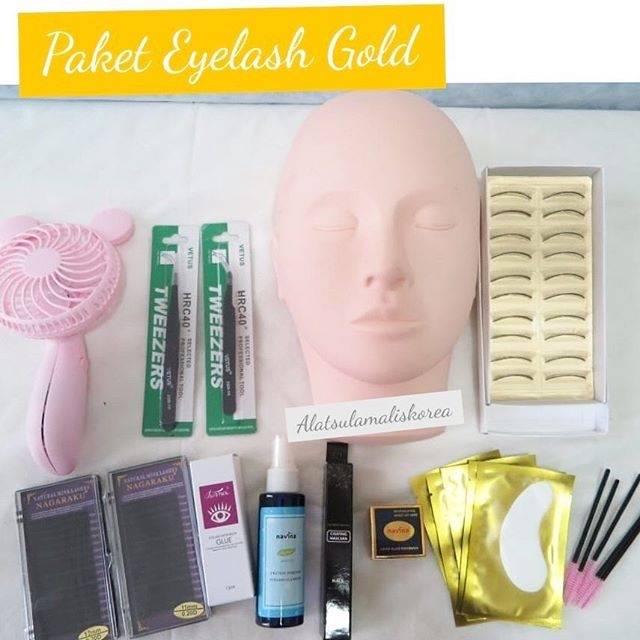 Paket Eyelash Extension + mannequin Gold