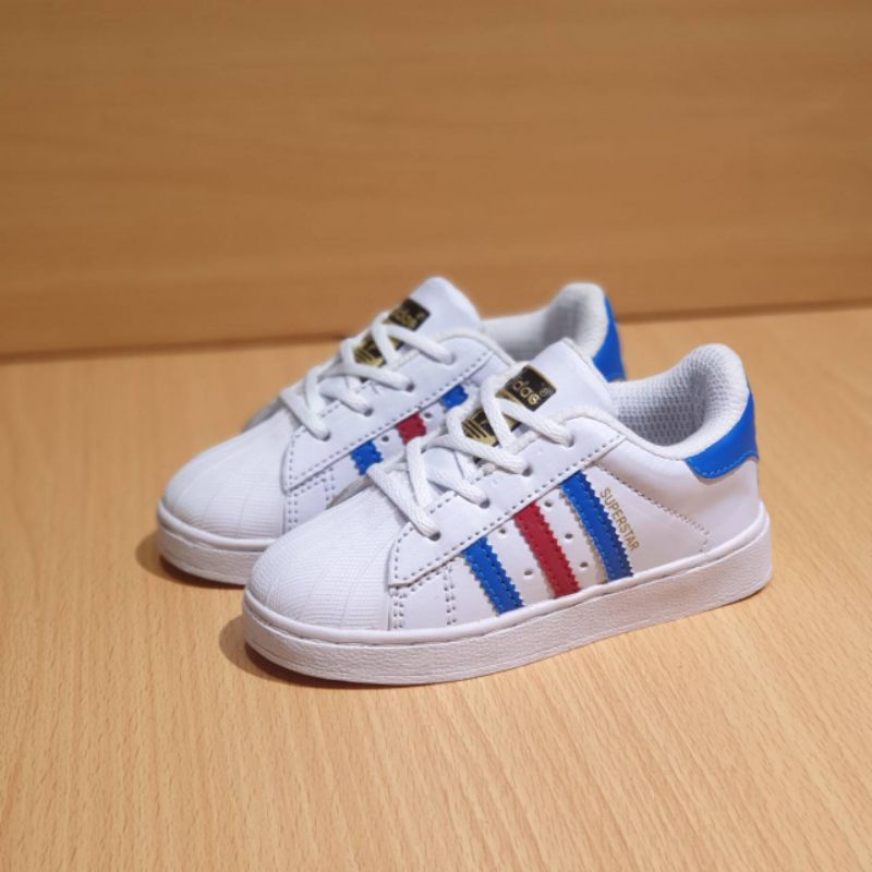 SEPATU ANAK ADIDAS SUPERSTAR KIDS PEREKAT DAN TALI SIZE 20-35