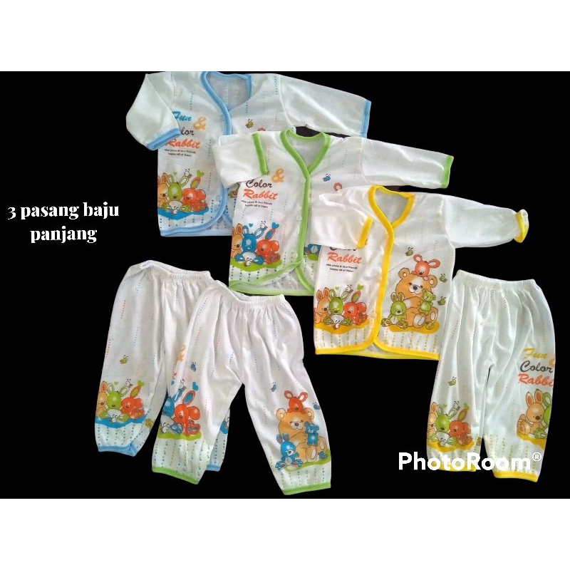 3 SETELAN BAJU PANJANG BAYI NEWBORN